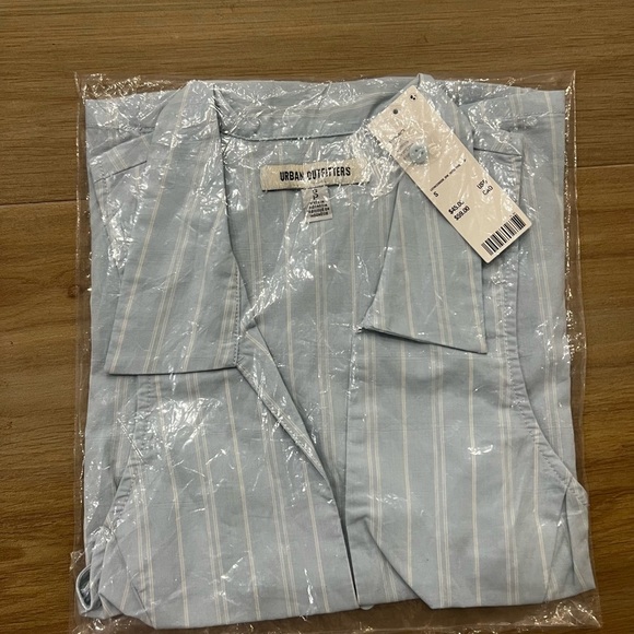 Urban Outfitters Y2K Sleeveless Light Blue Striped Women's Top XS Small Preppy - Picture 6 of 6